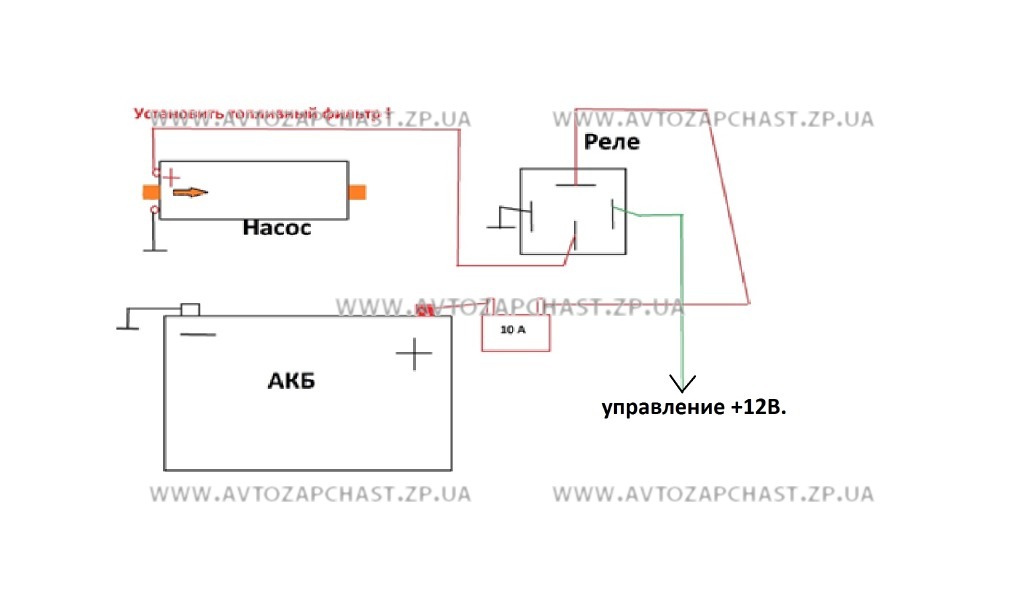 Схема подключения электробензонасоса